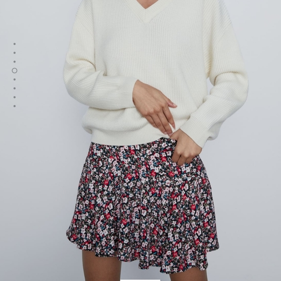 Zara Pants - Zara Floral Skater Fit & flare Mini Skirt Skort